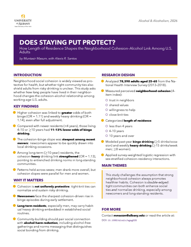 One-page research summary: Does staying put protect?